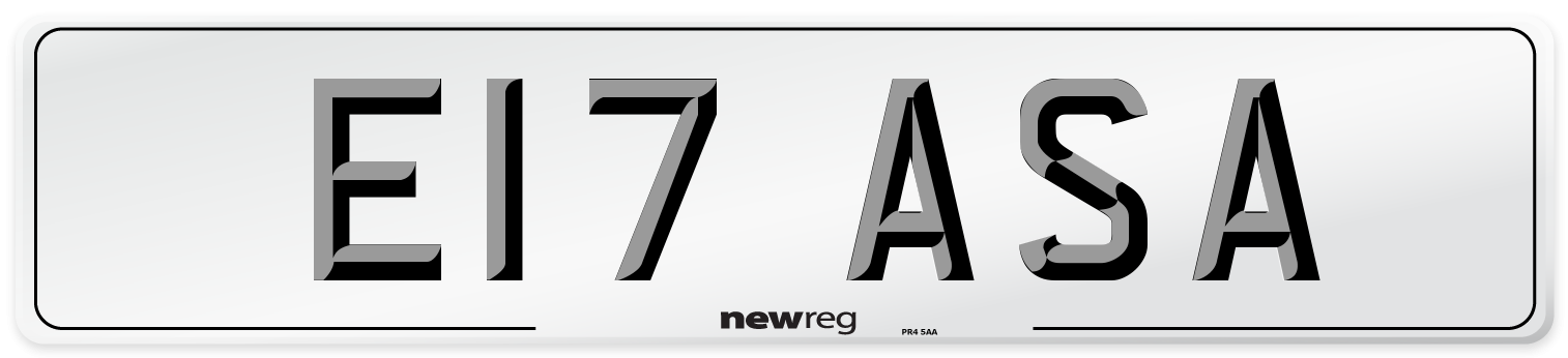 E17 ASA Number Plate from New Reg